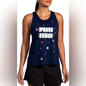 Brooks Women's Run USA Distance‎ Tank 3.0 - Size L - Navy Blue - NWT